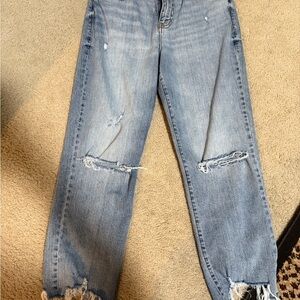 Casual Distressed Light Blue Boyfriend Jeans